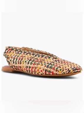 Steve Madden Rumi Slingback Flats Womens 7 Multicolor Woven Leather